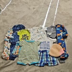 0-3 Month Baby Boy Bright And Colorful Clothing Bundle